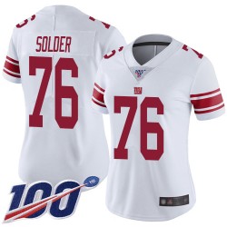 Limited Women's Nate Solder White Road Jersey - #76 Football New York Giants 100th Season Vapor Untouchable