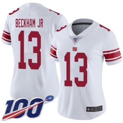Limited Women's Odell Beckham Jr White Road Jersey - #13 Football New York Giants 100th Season Vapor Untouchable