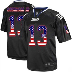 Elite Men's Odell Beckham Jr Black Jersey - #13 Football New York Giants USA Flag Fashion