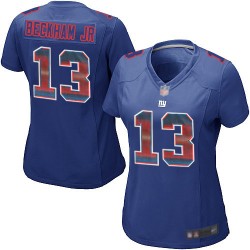Limited Women's Odell Beckham Jr Royal Blue Jersey - #13 Football New York Giants Strobe