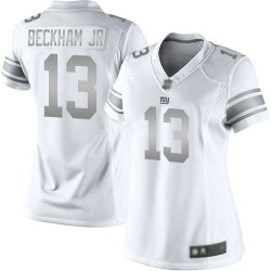 Limited Women's Odell Beckham Jr White Jersey - #13 Football New York Giants Platinum