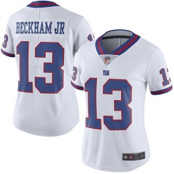 Limited Women's Odell Beckham Jr White Jersey - #13 Football New York Giants Rush Vapor Untouchable