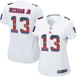 Limited Women's Odell Beckham Jr White Jersey - #13 Football New York Giants Strobe