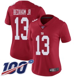 Limited Women's Odell Beckham Jr Red Jersey - #13 Football New York Giants 100th Season Inverted Legend