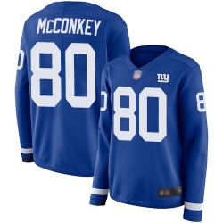 Limited Women's Phil McConkey Royal Blue Jersey - #80 Football New York Giants Therma Long Sleeve