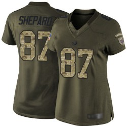 Limited Women's Sterling Shepard Green Jersey - #87 Football New York Giants Salute to Service