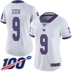 Limited Women's Riley Dixon White Jersey - #9 Football New York Giants 100th Season Rush Vapor Untouchable