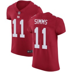 Elite Men's Phil Simms Red Alternate Jersey - #11 Football New York Giants Vapor Untouchable
