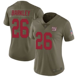 Limited Women's Saquon Barkley Olive Jersey - #26 Football New York Giants 2017 Salute to Service