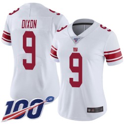 Limited Women's Riley Dixon White Road Jersey - #9 Football New York Giants 100th Season Vapor Untouchable