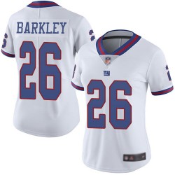 Limited Women's Saquon Barkley White Jersey - #26 Football New York Giants Rush Vapor Untouchable