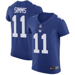 Elite Men's Phil Simms Royal Blue Home Jersey - #11 Football New York Giants Vapor Untouchable