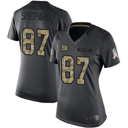 Limited Women's Sterling Shepard Black Jersey - #87 Football New York Giants 2016 Salute to Service