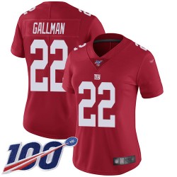Limited Women's Wayne Gallman Red Jersey - #22 Football New York Giants 100th Season Inverted Legend