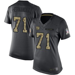 Limited Women's Will Hernandez Black Jersey - #71 Football New York Giants 2016 Salute to Service