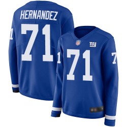 Limited Women's Will Hernandez Royal Blue Jersey - #71 Football New York Giants Therma Long Sleeve