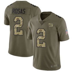 Limited Youth Aldrick Rosas Olive/Camo Jersey - #2 Football New York Giants 2017 Salute to Service