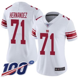 Limited Women's Will Hernandez White Road Jersey - #71 Football New York Giants 100th Season Vapor Untouchable