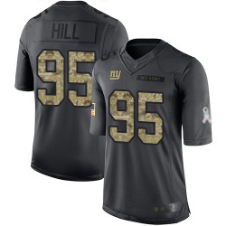 Limited Youth B.J. Hill Black Jersey - #95 Football New York Giants 2016 Salute to Service