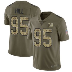 Limited Youth B.J. Hill Olive/Camo Jersey - #95 Football New York Giants 2017 Salute to Service