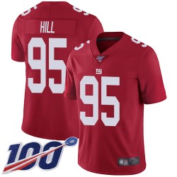Limited Youth B.J. Hill Red Jersey - #95 Football New York Giants 100th Season Inverted Legend