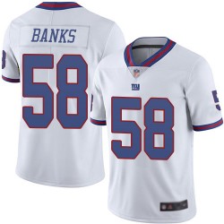 Limited Youth Carl Banks White Jersey - #58 Football New York Giants Rush Vapor Untouchable