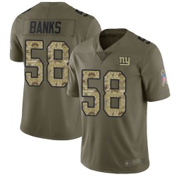 Limited Youth Carl Banks Olive/Camo Jersey - #58 Football New York Giants 2017 Salute to Service