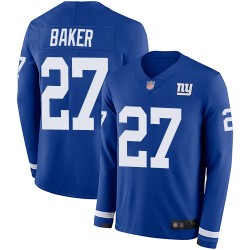 Limited Youth Deandre Baker Royal Blue Jersey - #27 Football New York Giants Therma Long Sleeve