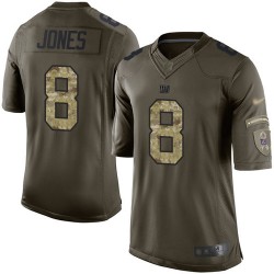 Limited Youth Daniel Jones Green Jersey - #8 Football New York Giants Salute to Service