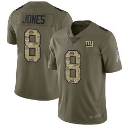 Limited Youth Daniel Jones Olive/Camo Jersey - #8 Football New York Giants 2017 Salute to Service