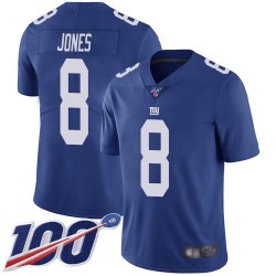 Limited Youth Daniel Jones Royal Blue Home Jersey - #8 Football New York Giants 100th Season Vapor Untouchable
