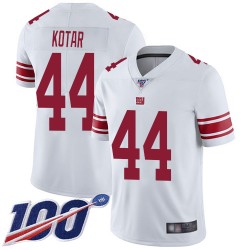 Limited Youth Doug Kotar White Road Jersey - #44 Football New York Giants 100th Season Vapor Untouchable