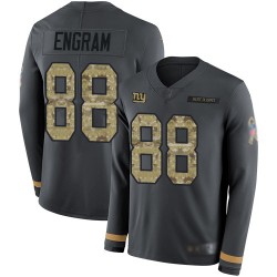 Limited Youth Evan Engram Black Jersey - #88 Football New York Giants Salute to Service Therma Long Sleeve