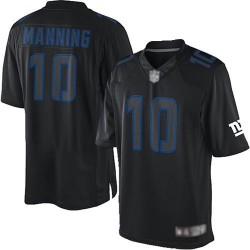 Limited Youth Eli Manning Black Jersey - #10 Football New York Giants Impact