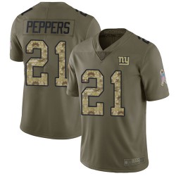 Limited Youth Jabrill Peppers Olive/Camo Jersey - #21 Football New York Giants 2017 Salute to Service