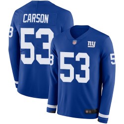 Limited Youth Harry Carson Royal Blue Jersey - #53 Football New York Giants Therma Long Sleeve