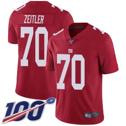 Limited Youth Kevin Zeitler Red Jersey - #70 Football New York Giants 100th Season Inverted Legend