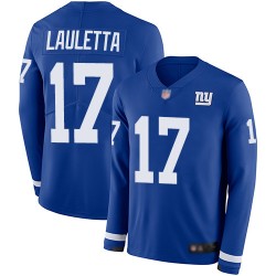 Limited Youth Kyle Lauletta Royal Blue Jersey - #17 Football New York Giants Therma Long Sleeve
