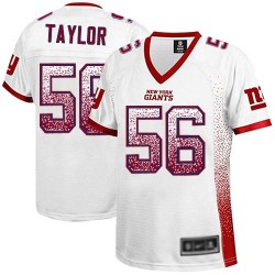 Elite Women's Lawrence Taylor White Jersey - #56 Football New York Giants Drift Fashion