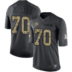 Limited Youth Kevin Zeitler Black Jersey - #70 Football New York Giants 2016 Salute to Service