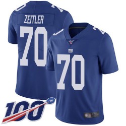 Limited Youth Kevin Zeitler Royal Blue Home Jersey - #70 Football New York Giants 100th Season Vapor Untouchable