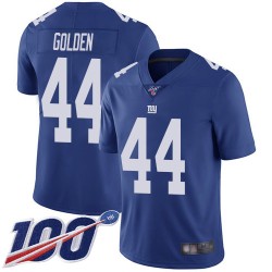 Limited Youth Markus Golden Royal Blue Home Jersey - #44 Football New York Giants 100th Season Vapor Untouchable