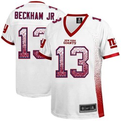 Elite Women's Odell Beckham Jr White Jersey - #13 Football New York Giants Drift Fashion