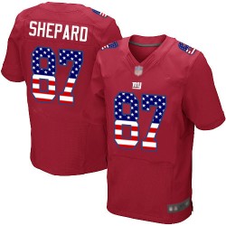 Elite Men's Sterling Shepard Red Alternate Jersey - #87 Football New York Giants USA Flag Fashion