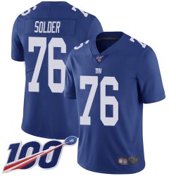 Limited Youth Nate Solder Royal Blue Home Jersey - #76 Football New York Giants 100th Season Vapor Untouchable