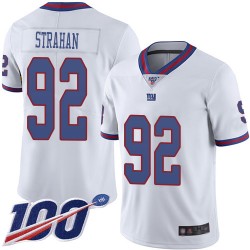 Limited Youth Michael Strahan White Jersey - #92 Football New York Giants 100th Season Rush Vapor Untouchable