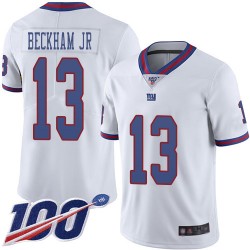Limited Youth Odell Beckham Jr White Jersey - #13 Football New York Giants 100th Season Rush Vapor Untouchable