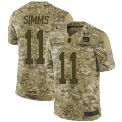 Limited Youth Phil Simms Camo Jersey - #11 Football New York Giants 2018 Salute to Service