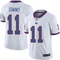 Limited Youth Phil Simms White Jersey - #11 Football New York Giants Rush Vapor Untouchable