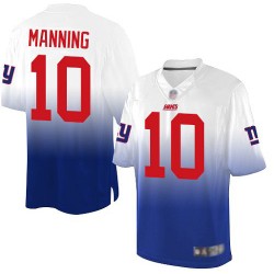Elite Youth Eli Manning White/Royal Jersey - #10 Football New York Giants Fadeaway